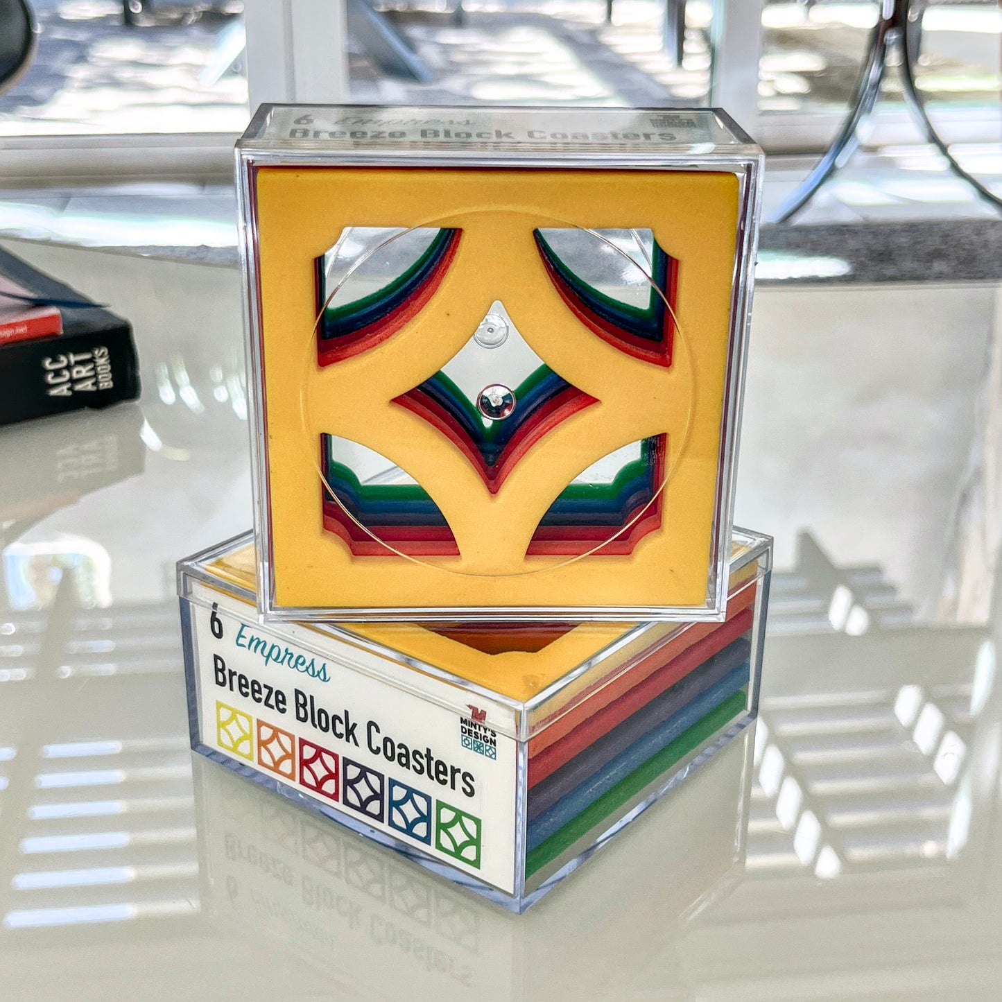 Deluxe Rainbow Breeze Block Coasters 6 pack