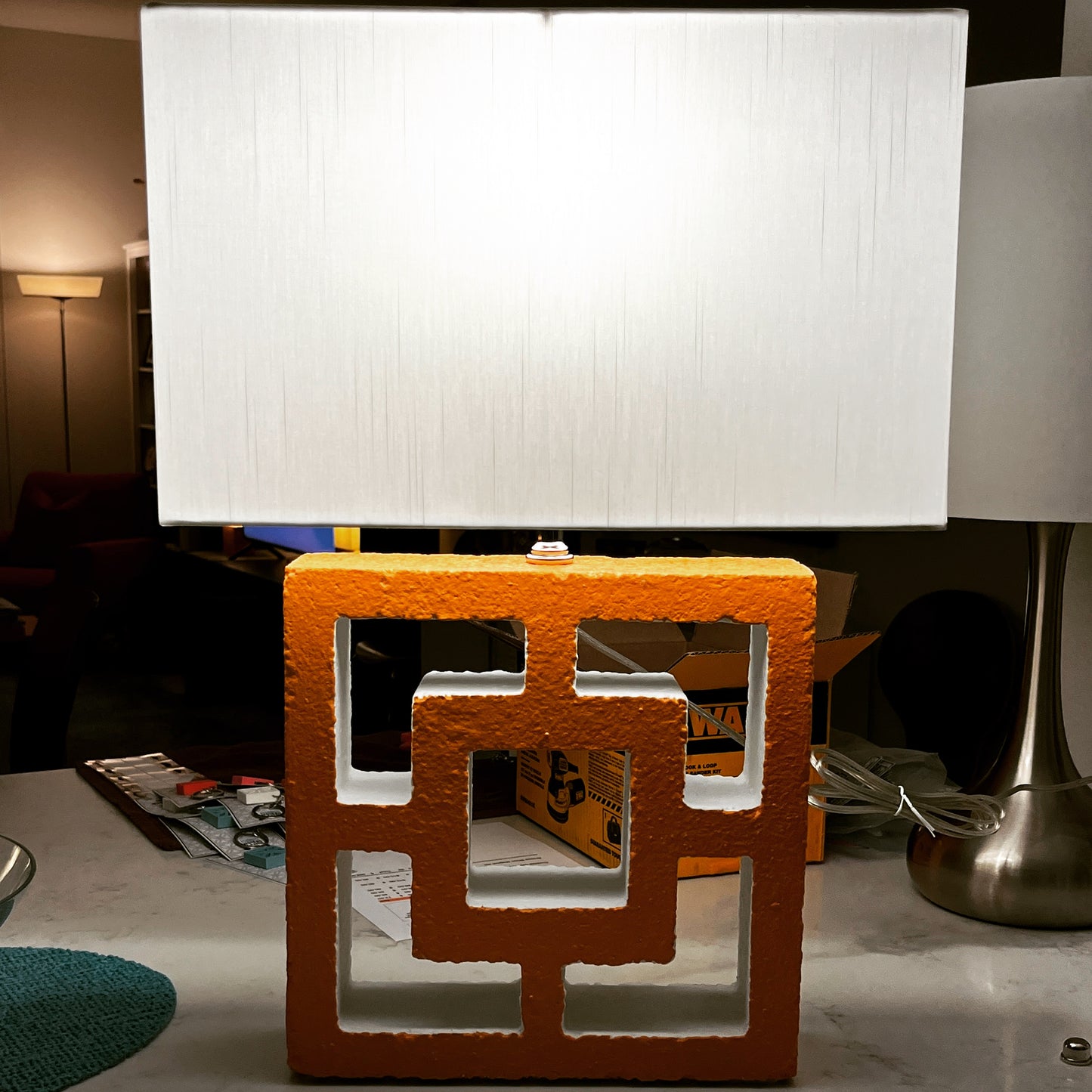 Breeze-Block Table Lamp