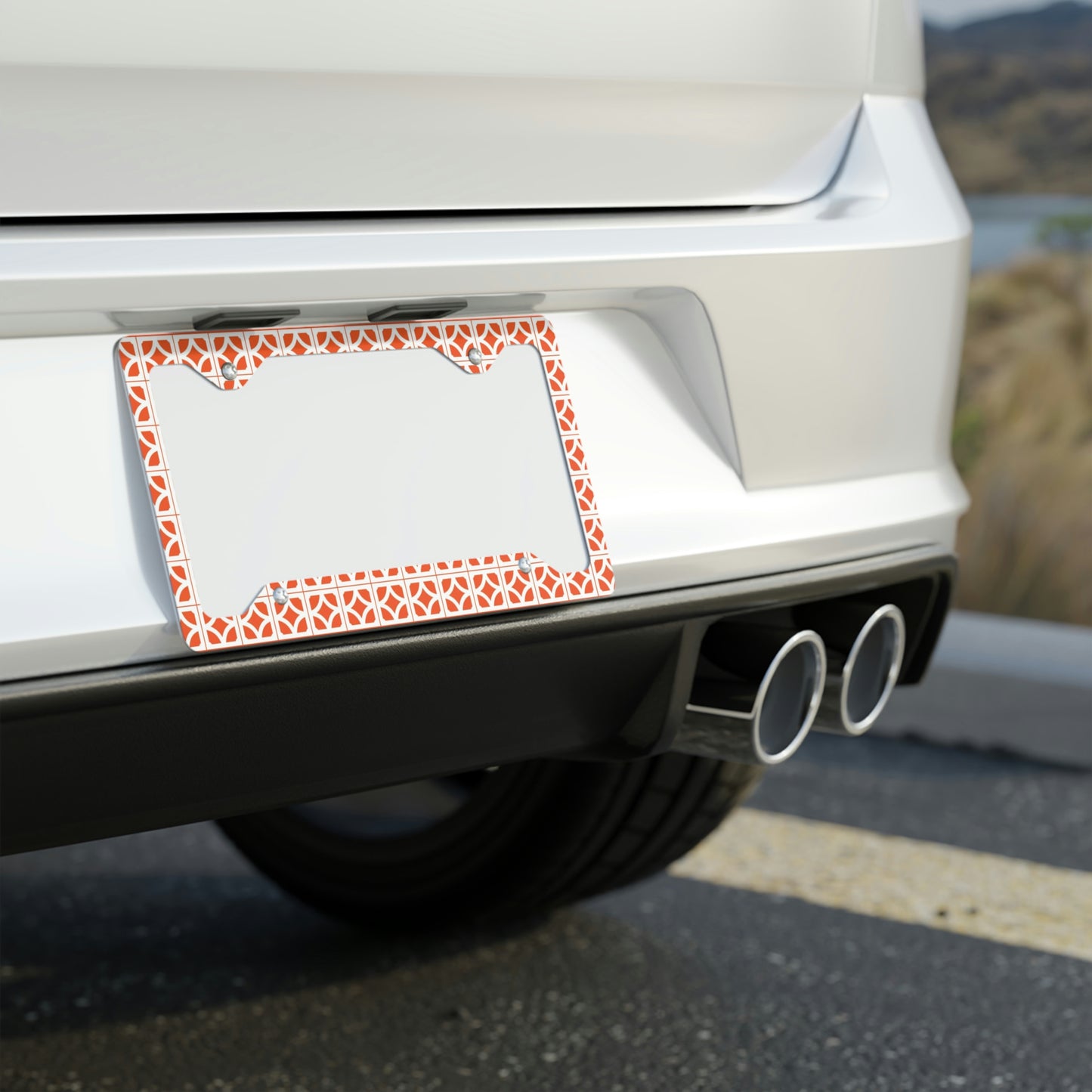 Breeze Block License Plate Frame - Orange