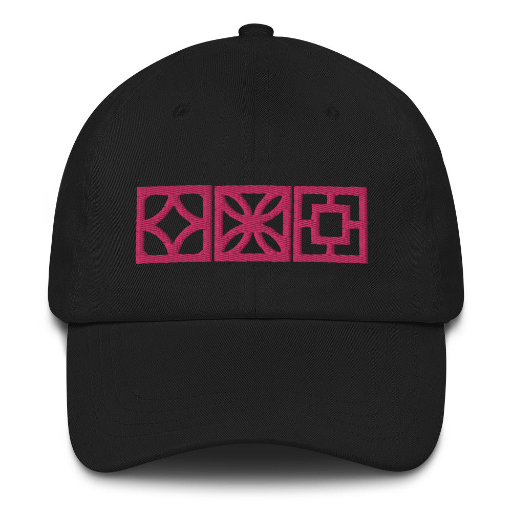 "Triple Play" Cap - Pink Blocks