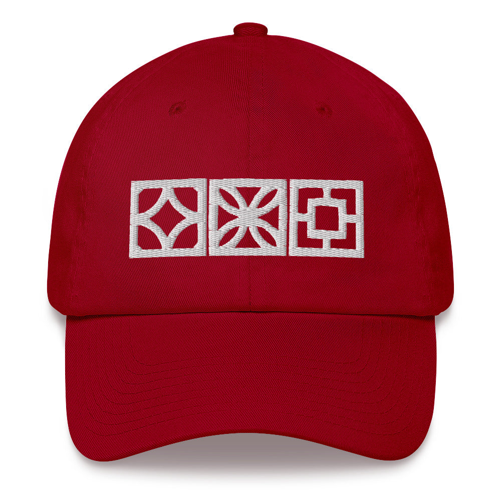 "Triple Play" Cap - White Blocks - Minty's Design