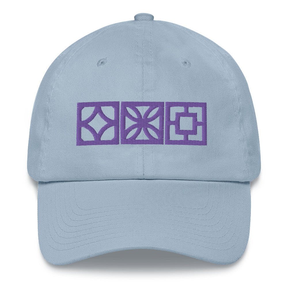 "Triple Play" Cap - Purple Blocks