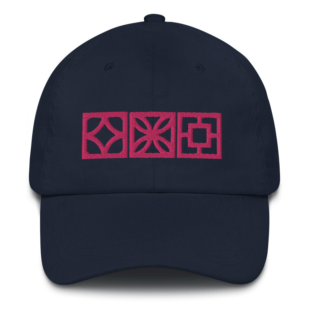 "Triple Play" Cap - Pink Blocks