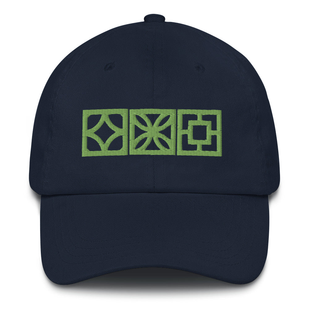 "Triple Play" Cap- Green Blocks