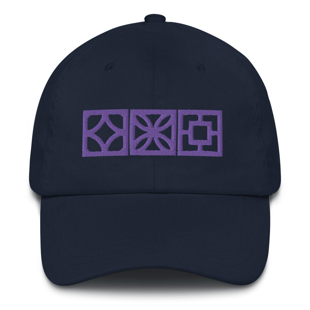 "Triple Play" Cap - Purple Blocks