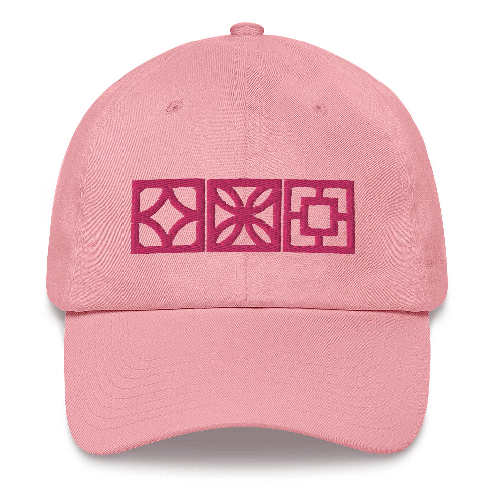 "Triple Play" Cap - Pink Blocks - Minty's Design