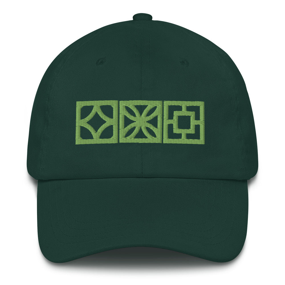 "Triple Play" Cap- Green Blocks