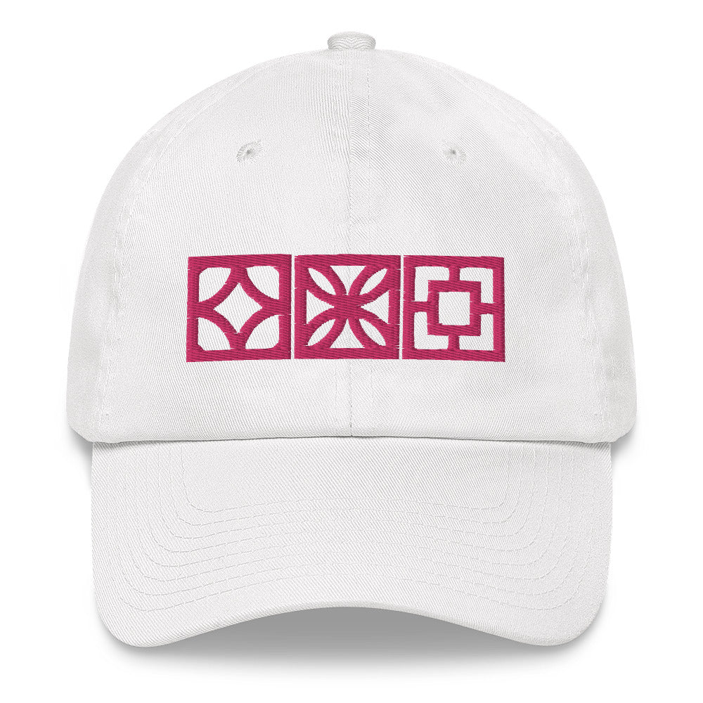 "Triple Play" Cap - Pink Blocks