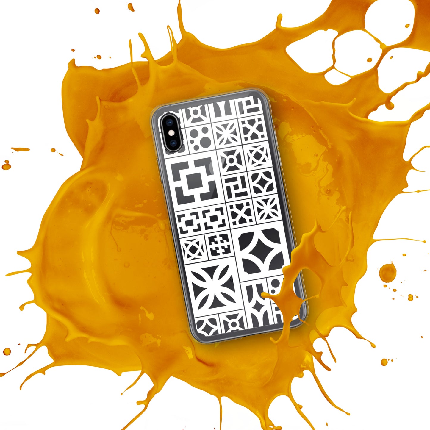 Clear iPhone Breeze Blocks "Motif" Case - Aqua - Minty's Design