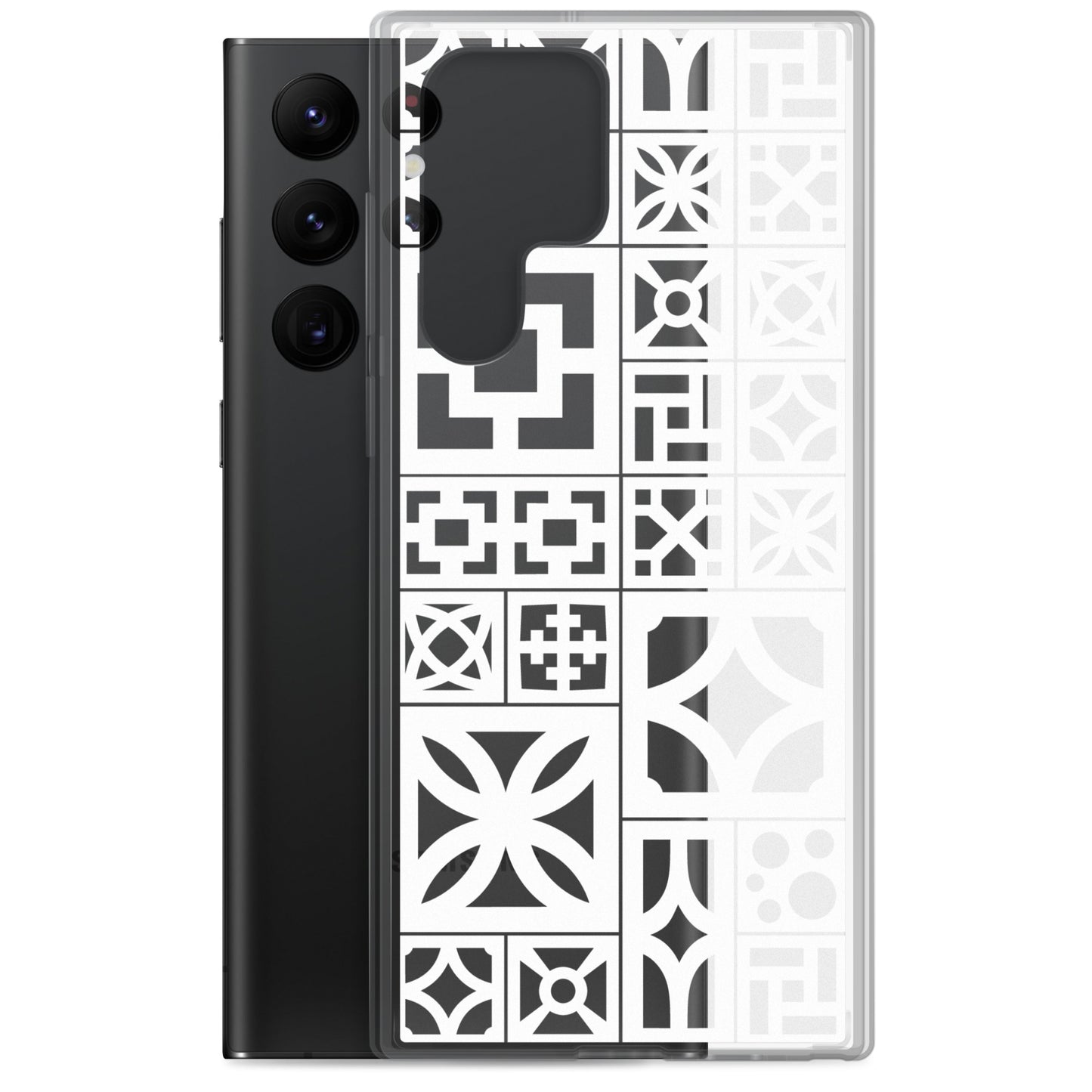 Clear Samsung Breeze Block "Motif" Case - White - Minty's Design