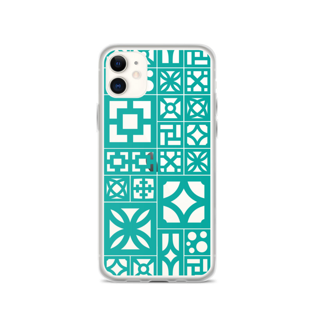 iPhone Aqua Breeze Blocks "Motif" Case - Aqua