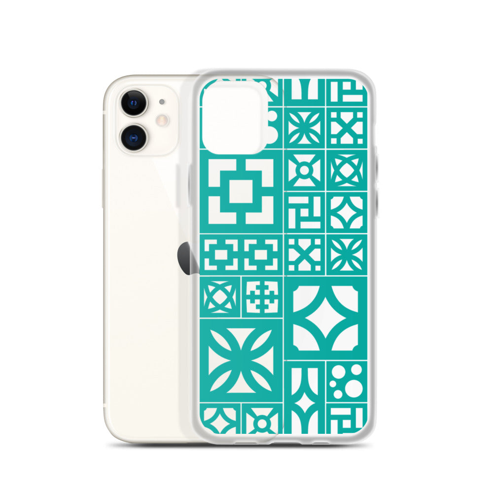 iPhone Aqua Breeze Blocks "Motif" Case - Aqua