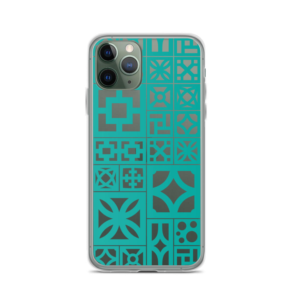 iPhone Aqua Breeze Blocks "Motif" Case - Aqua