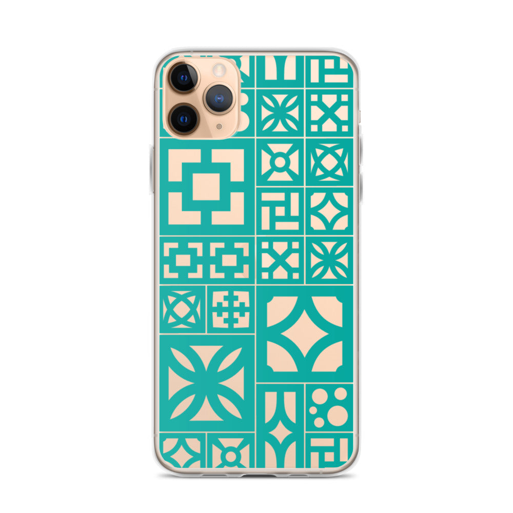 iPhone Aqua Breeze Blocks "Motif" Case - Aqua