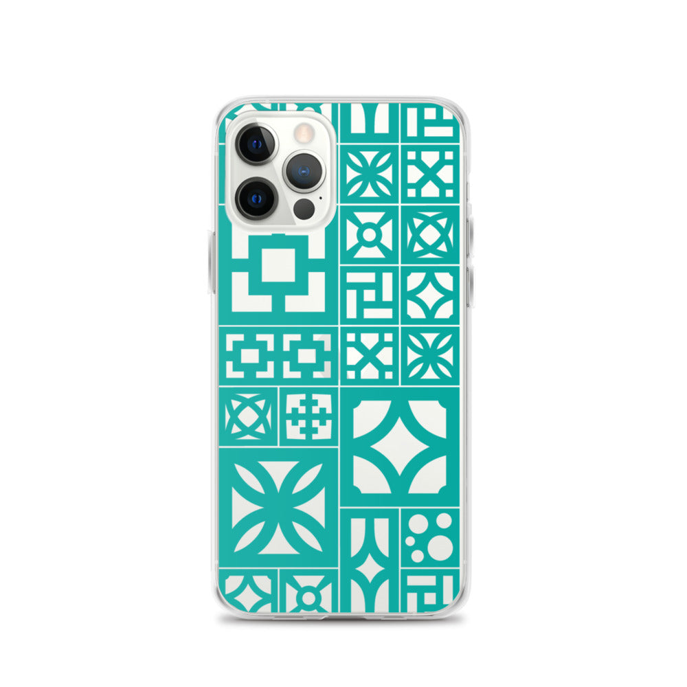 iPhone Aqua Breeze Blocks "Motif" Case - Aqua