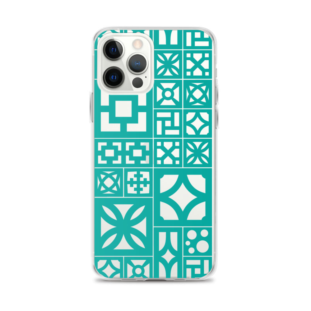 iPhone Aqua Breeze Blocks "Motif" Case - Aqua