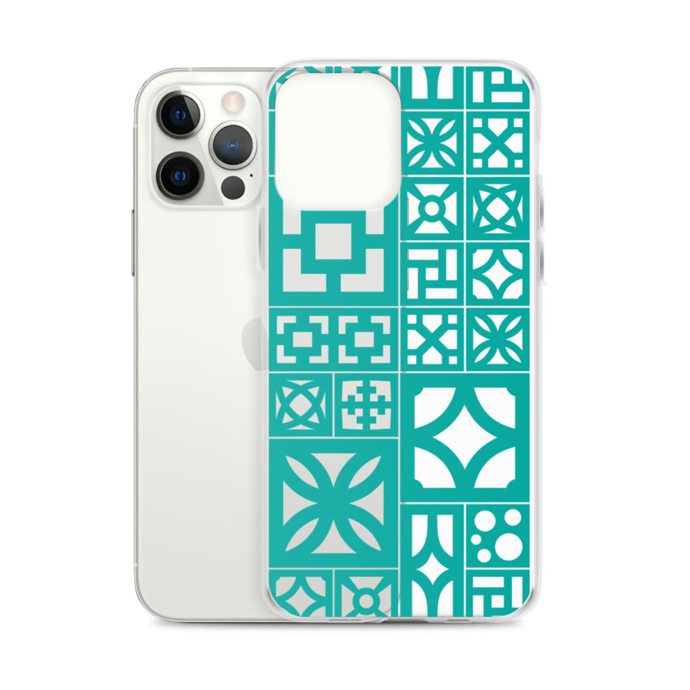 iPhone Aqua Breeze Blocks "Motif" Case - Aqua