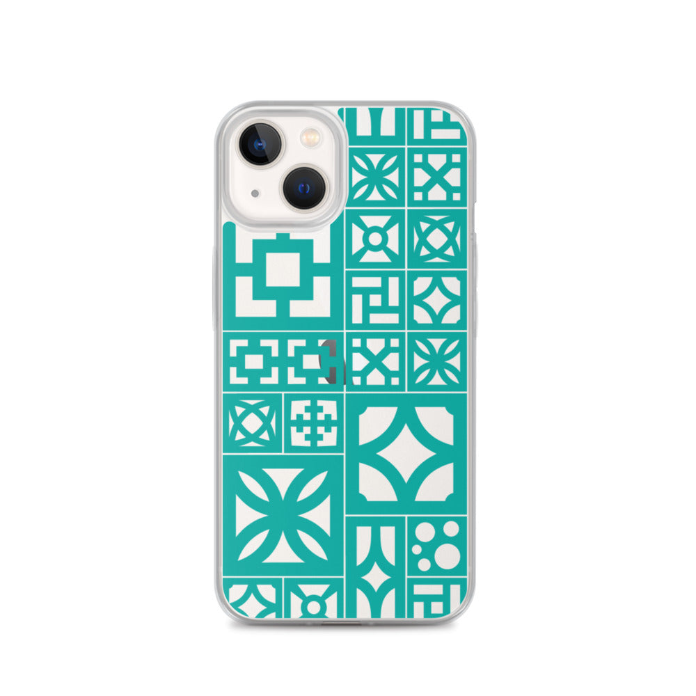 iPhone Aqua Breeze Blocks "Motif" Case - Aqua