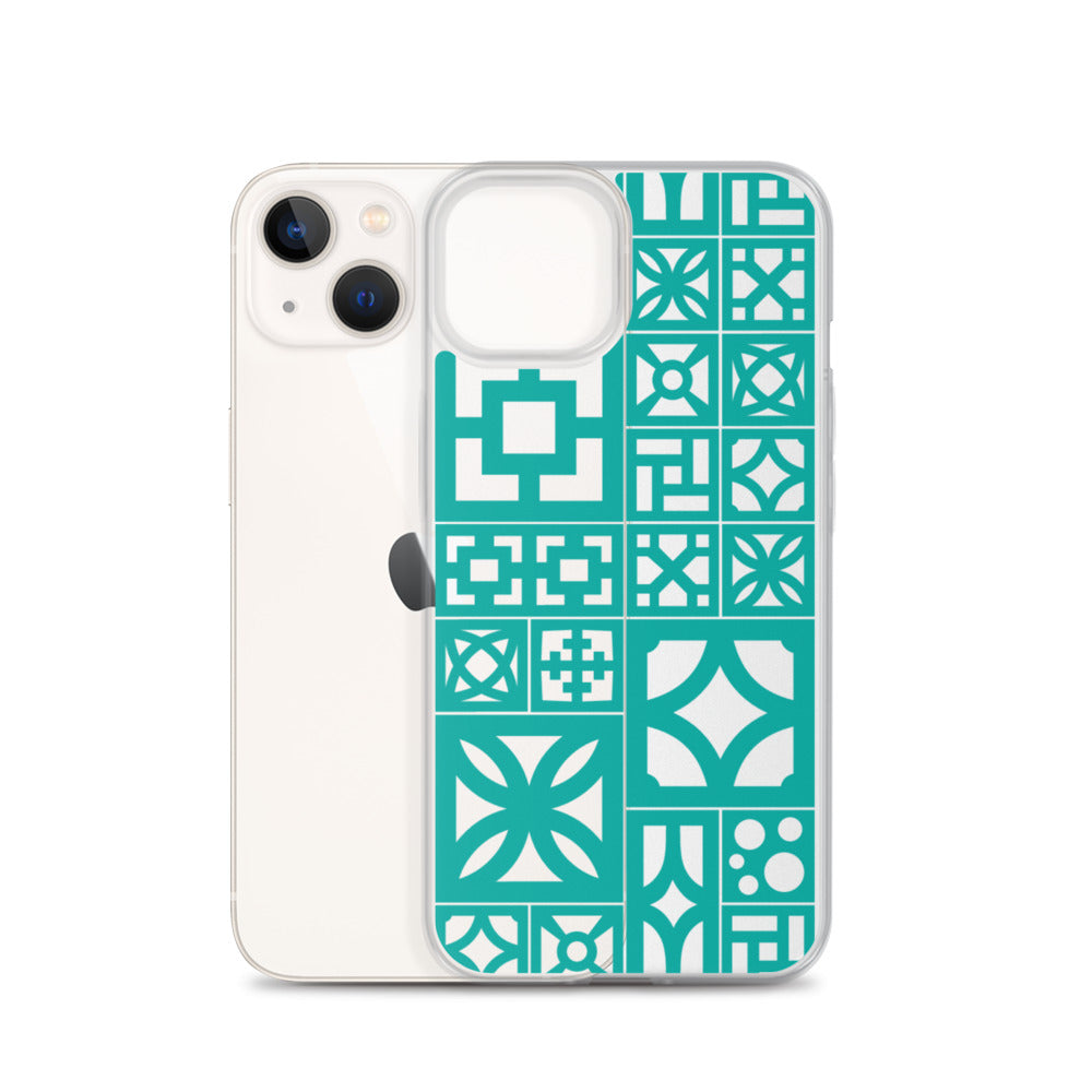 iPhone Aqua Breeze Blocks "Motif" Case - Aqua