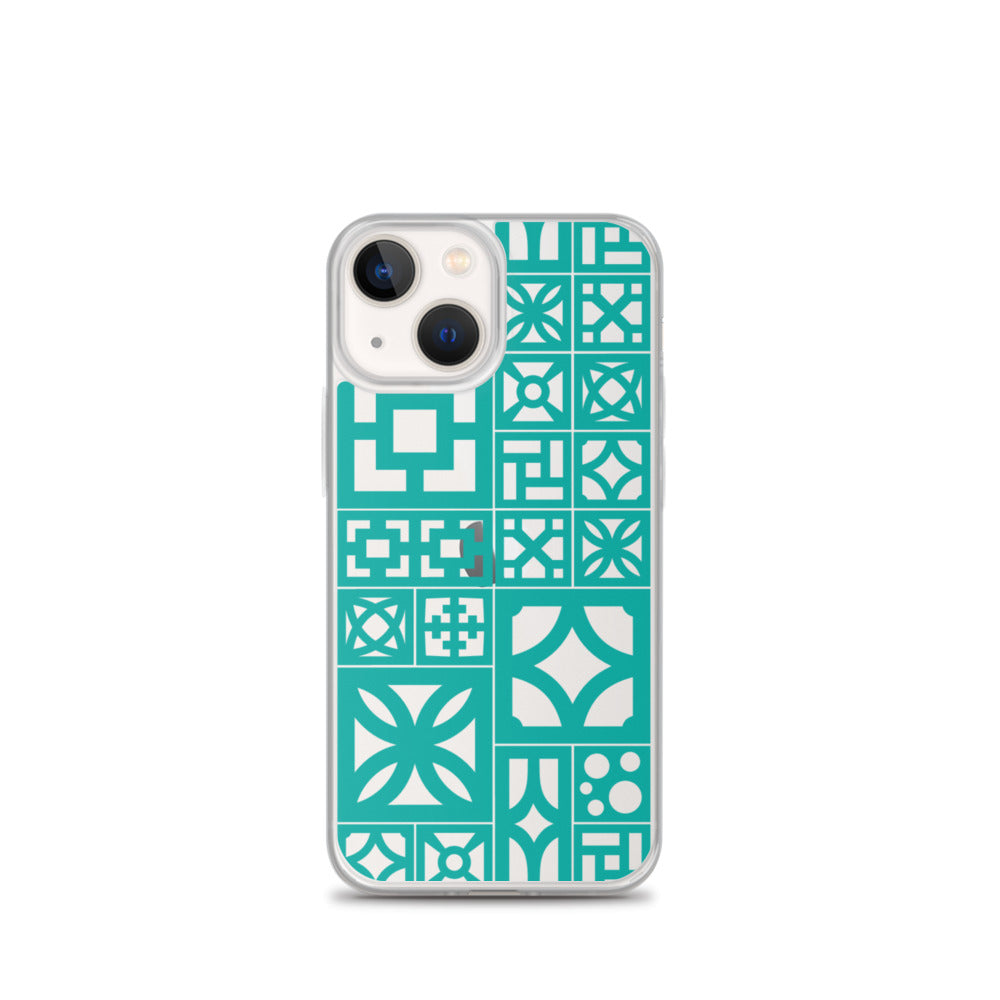iPhone Aqua Breeze Blocks "Motif" Case - Aqua