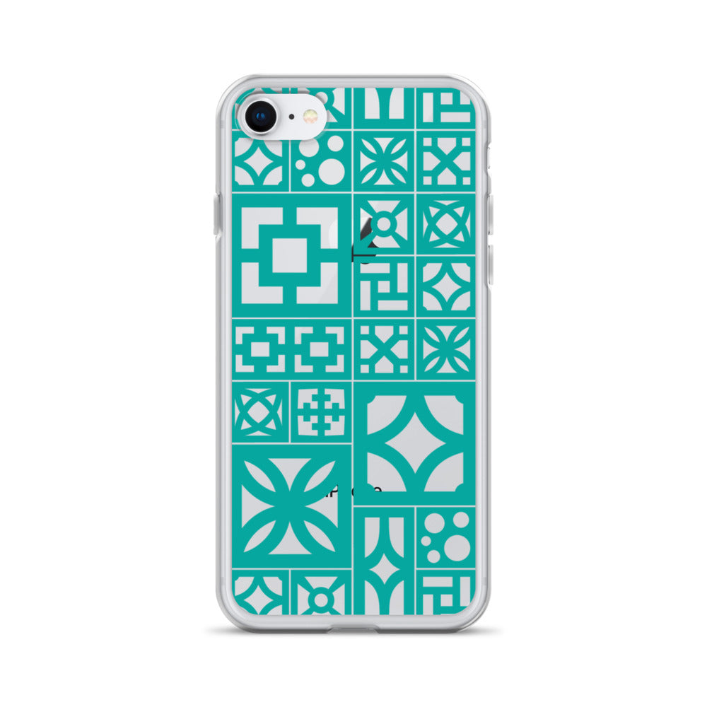iPhone Aqua Breeze Blocks "Motif" Case - Aqua