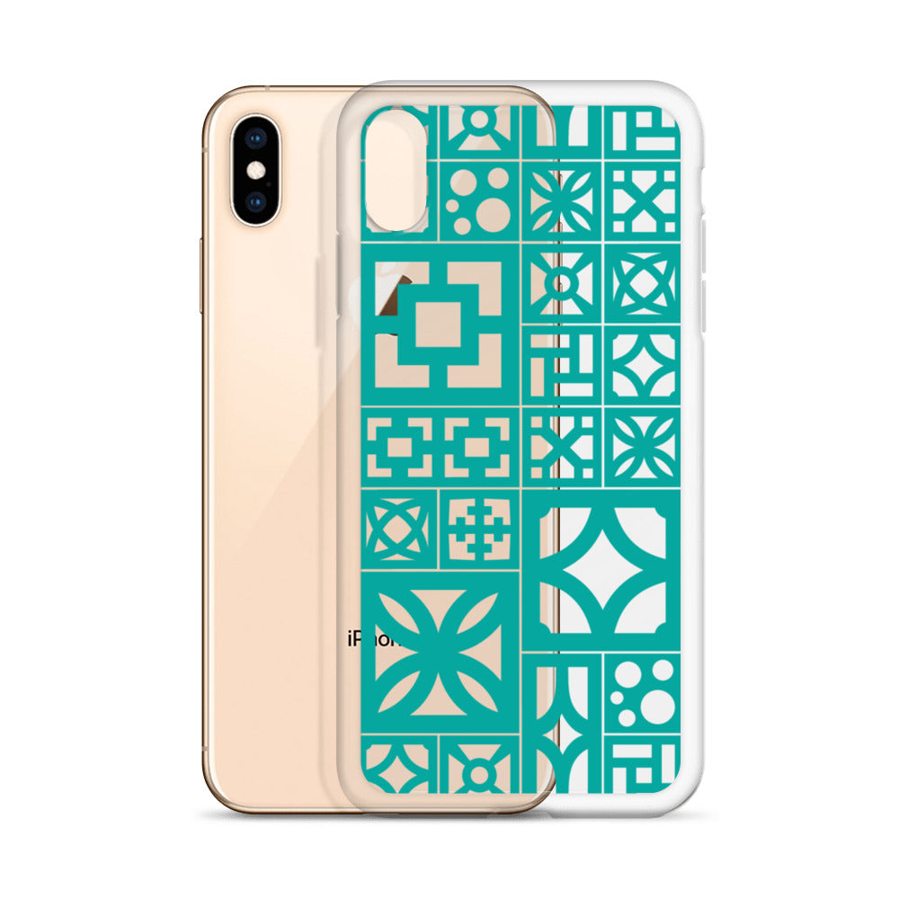 iPhone Aqua Breeze Blocks "Motif" Case - Aqua - Minty's Design