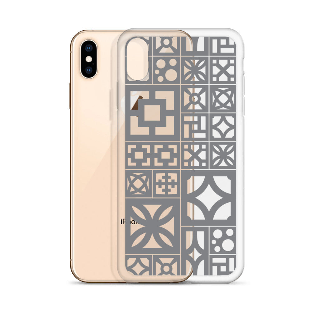 iPhone Grey Breeze Blocks "Motif" Case - Minty's Design