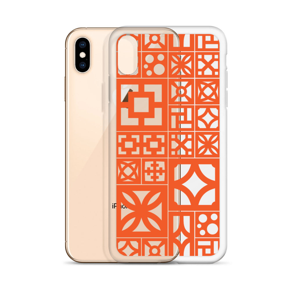 iPhone Orange Breeze Blocks "Motif" Case - Minty's Design