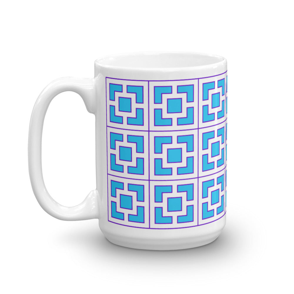 Breeze-Block Mug - "Vista Vue", Blue/Purple - Minty's Design
