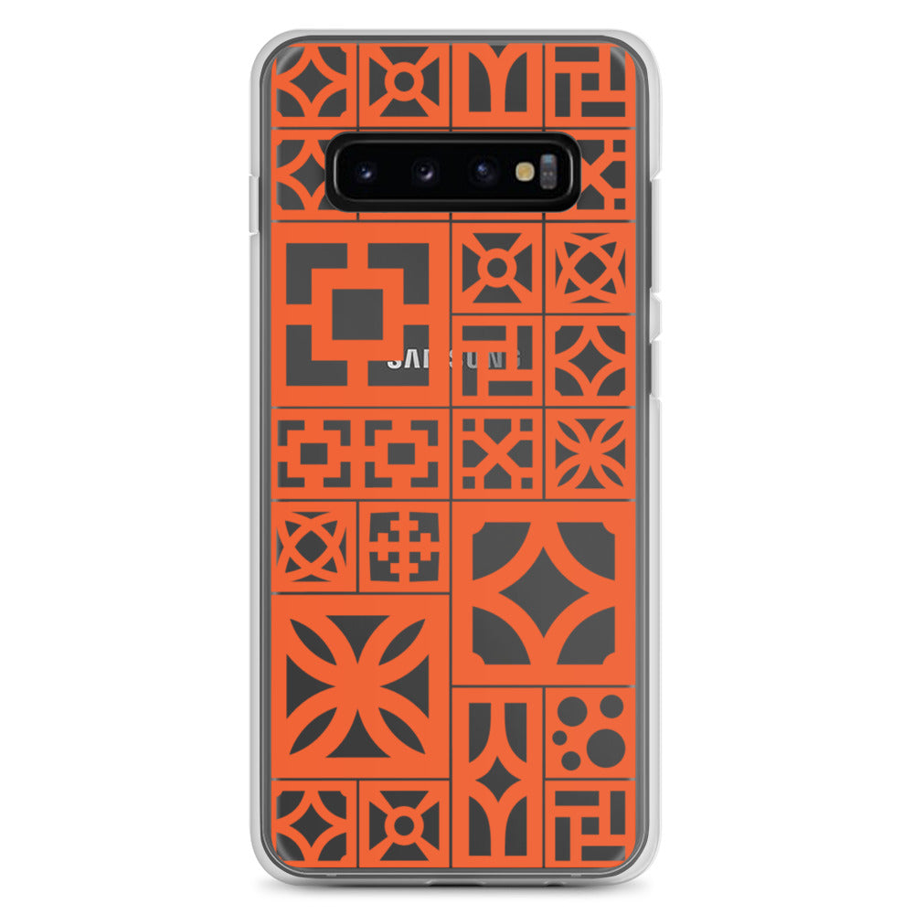 Samsung Orange Breeze Block "Motif" Phone Case