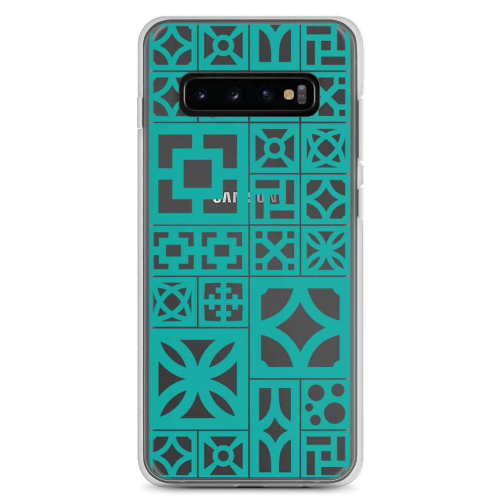 Samsung Aqua Breeze Block "Motif" Case - Aqua
