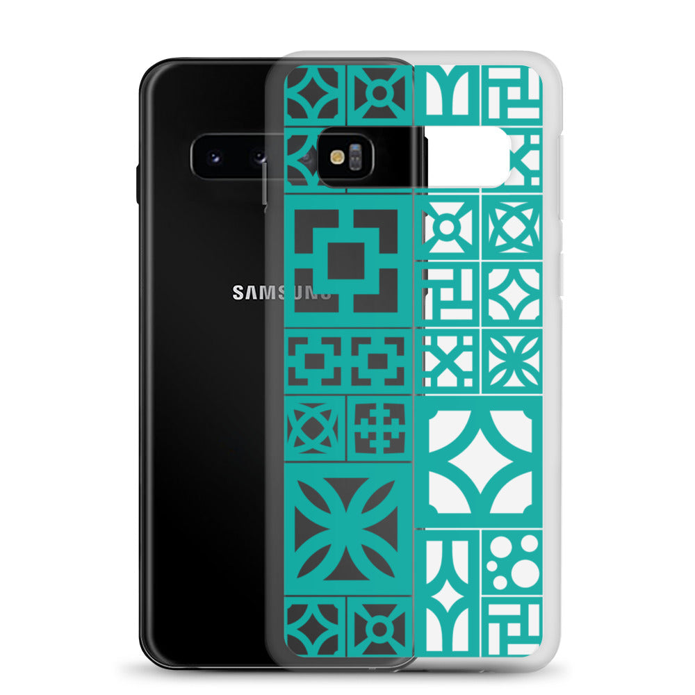 Samsung Aqua Breeze Block "Motif" Case - Aqua