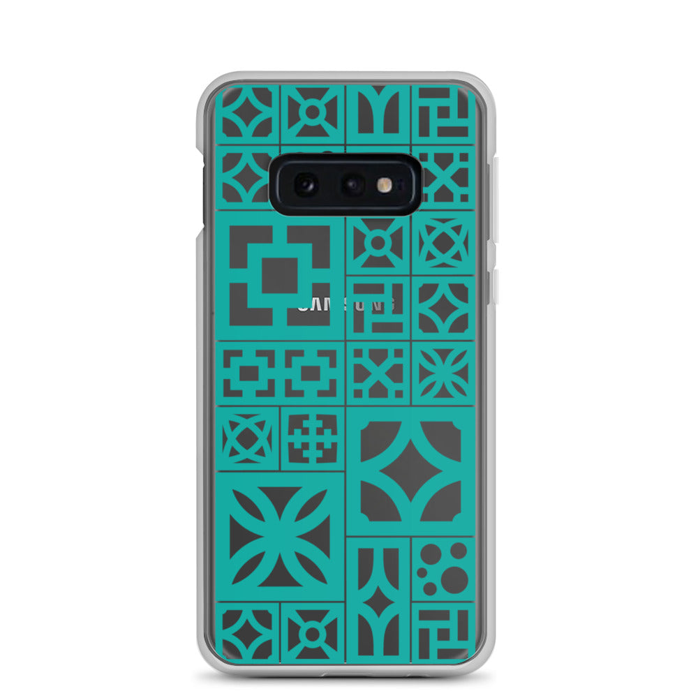 Samsung Aqua Breeze Block "Motif" Case - Aqua