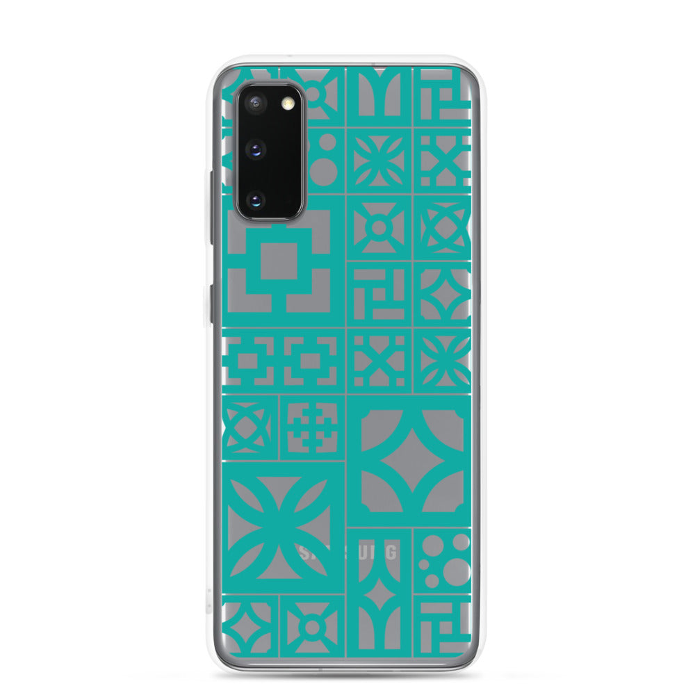 Samsung Aqua Breeze Block "Motif" Case - Aqua