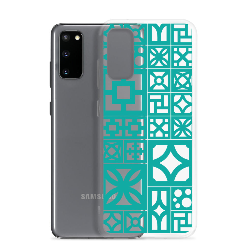 Samsung Aqua Breeze Block "Motif" Case - Aqua