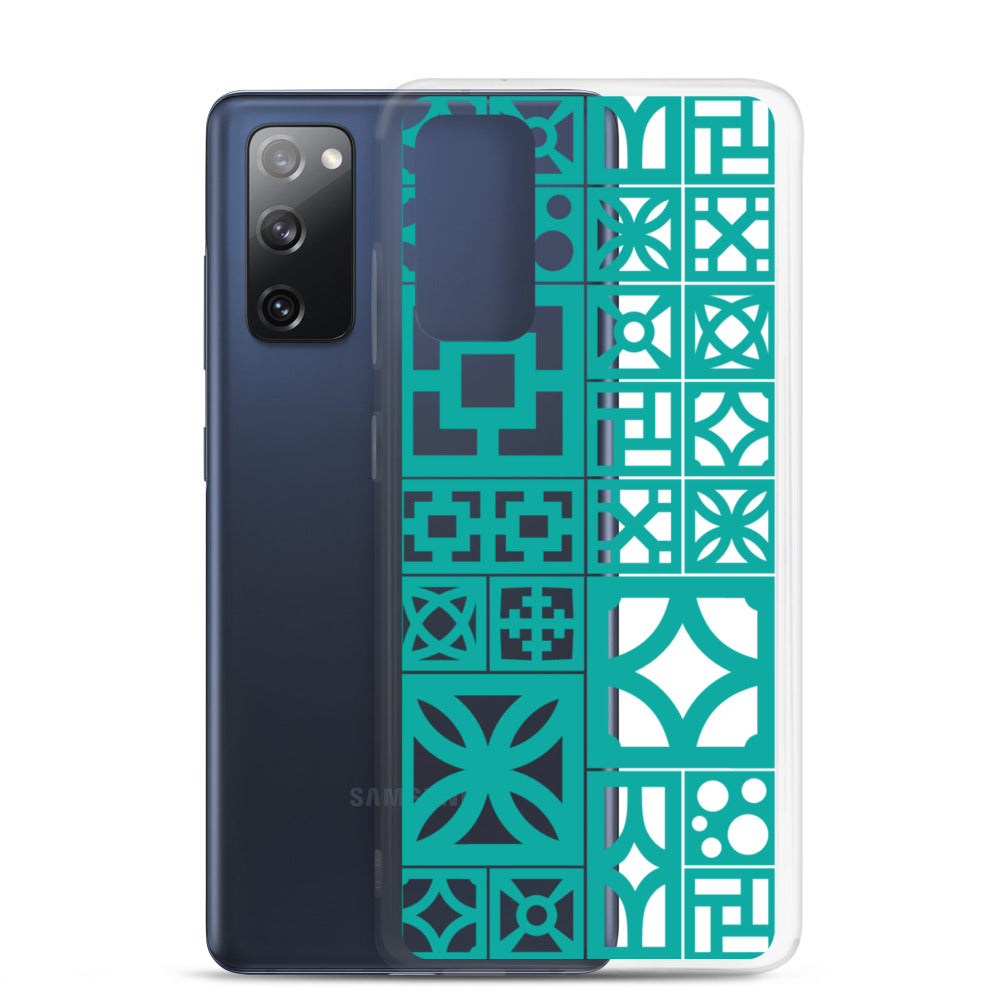 Samsung Aqua Breeze Block "Motif" Case - Aqua