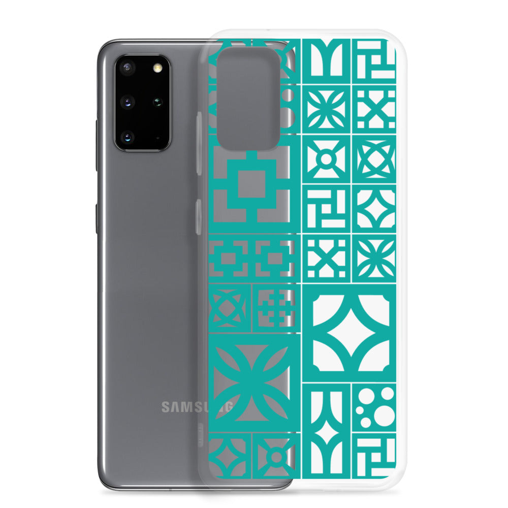Samsung Aqua Breeze Block "Motif" Case - Aqua