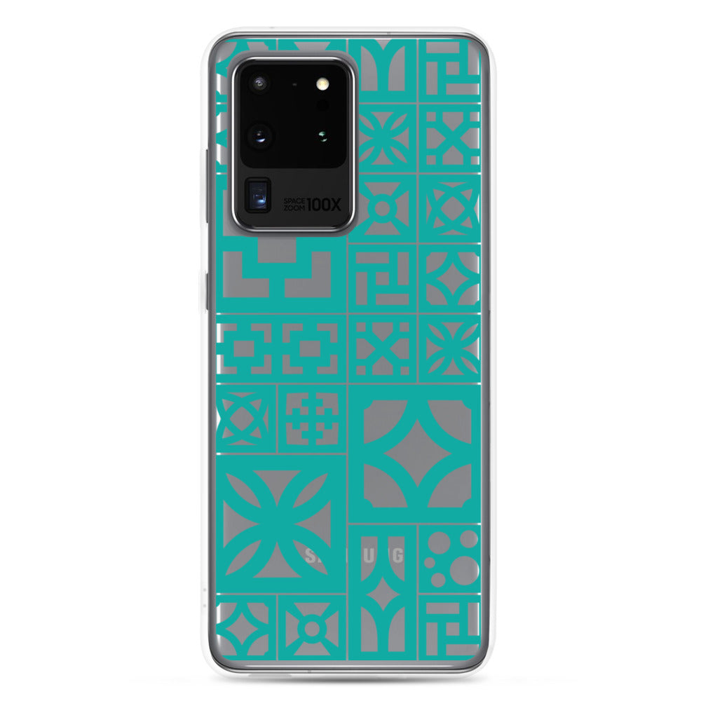 Samsung Aqua Breeze Block "Motif" Case - Aqua