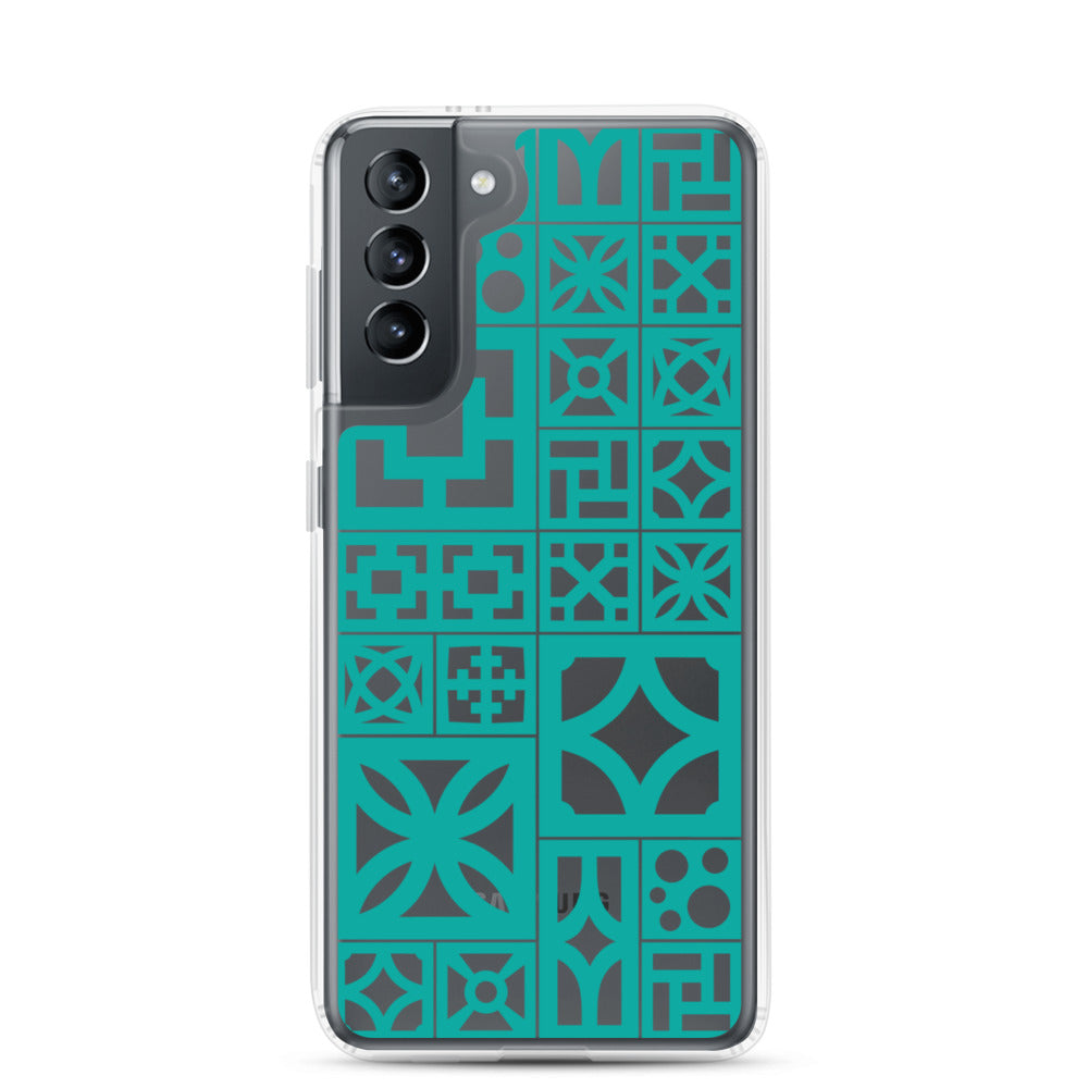 Samsung Aqua Breeze Block "Motif" Case - Aqua
