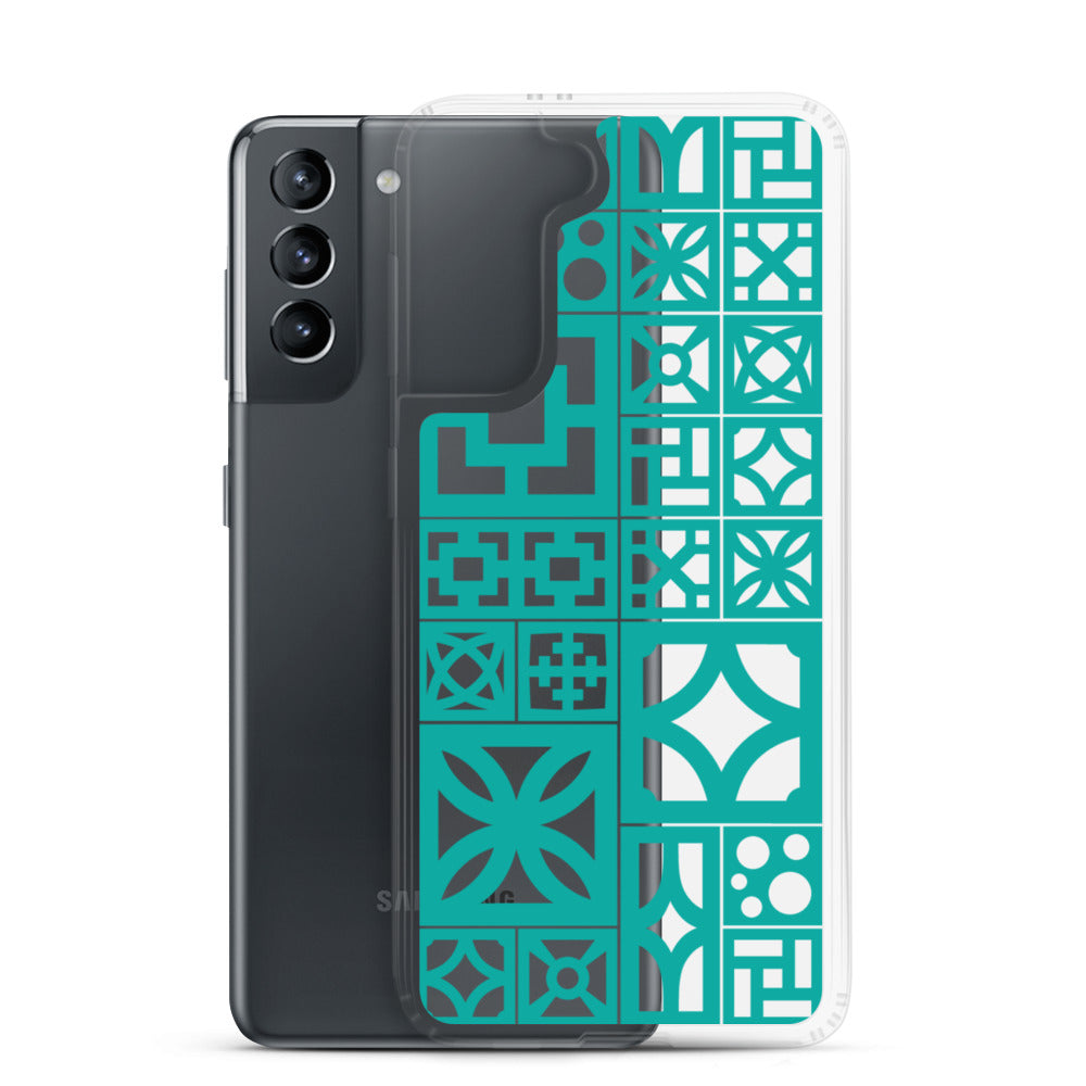 Samsung Aqua Breeze Block "Motif" Case - Aqua