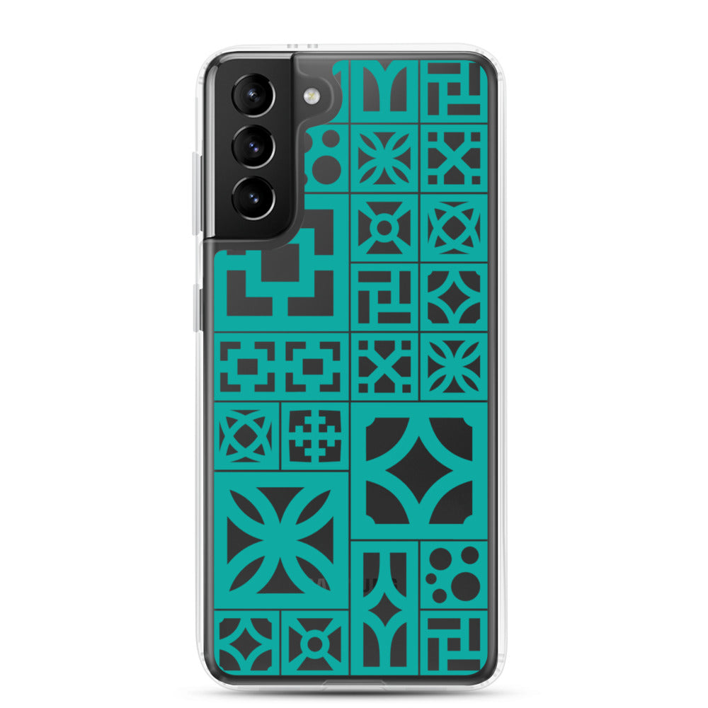 Samsung Aqua Breeze Block "Motif" Case - Aqua