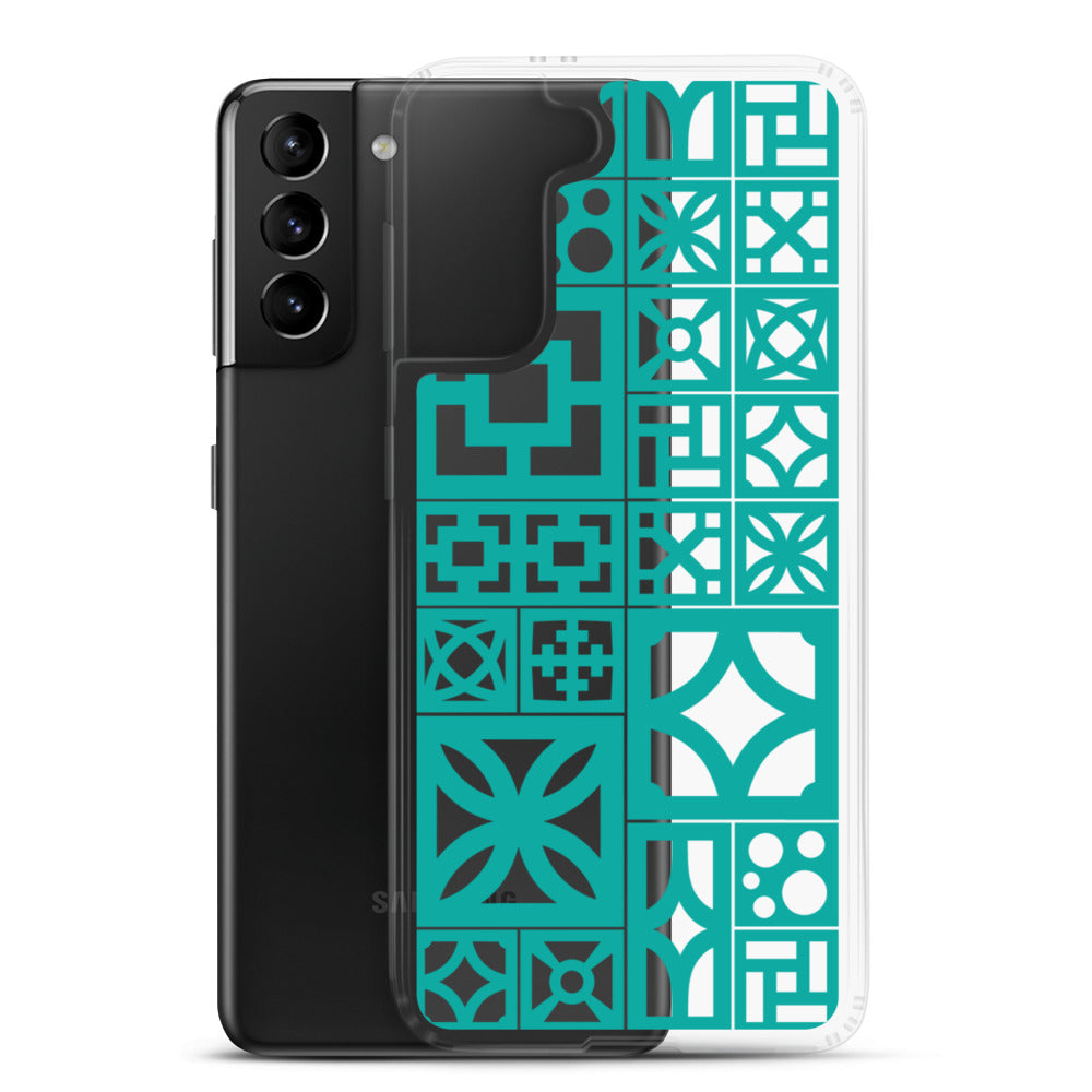 Samsung Aqua Breeze Block "Motif" Case - Aqua