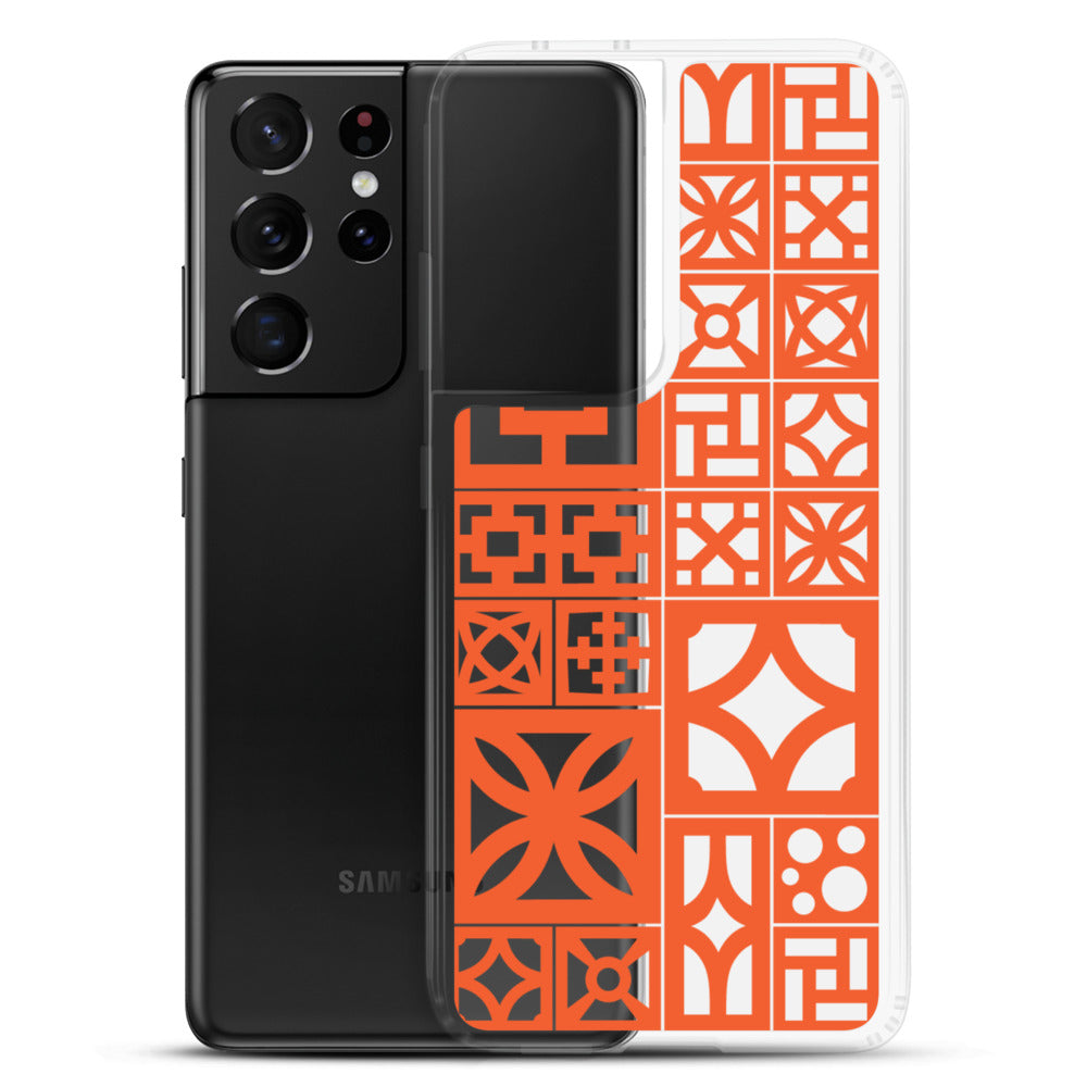 Samsung Orange Breeze Block "Motif" Phone Case - Minty's Design