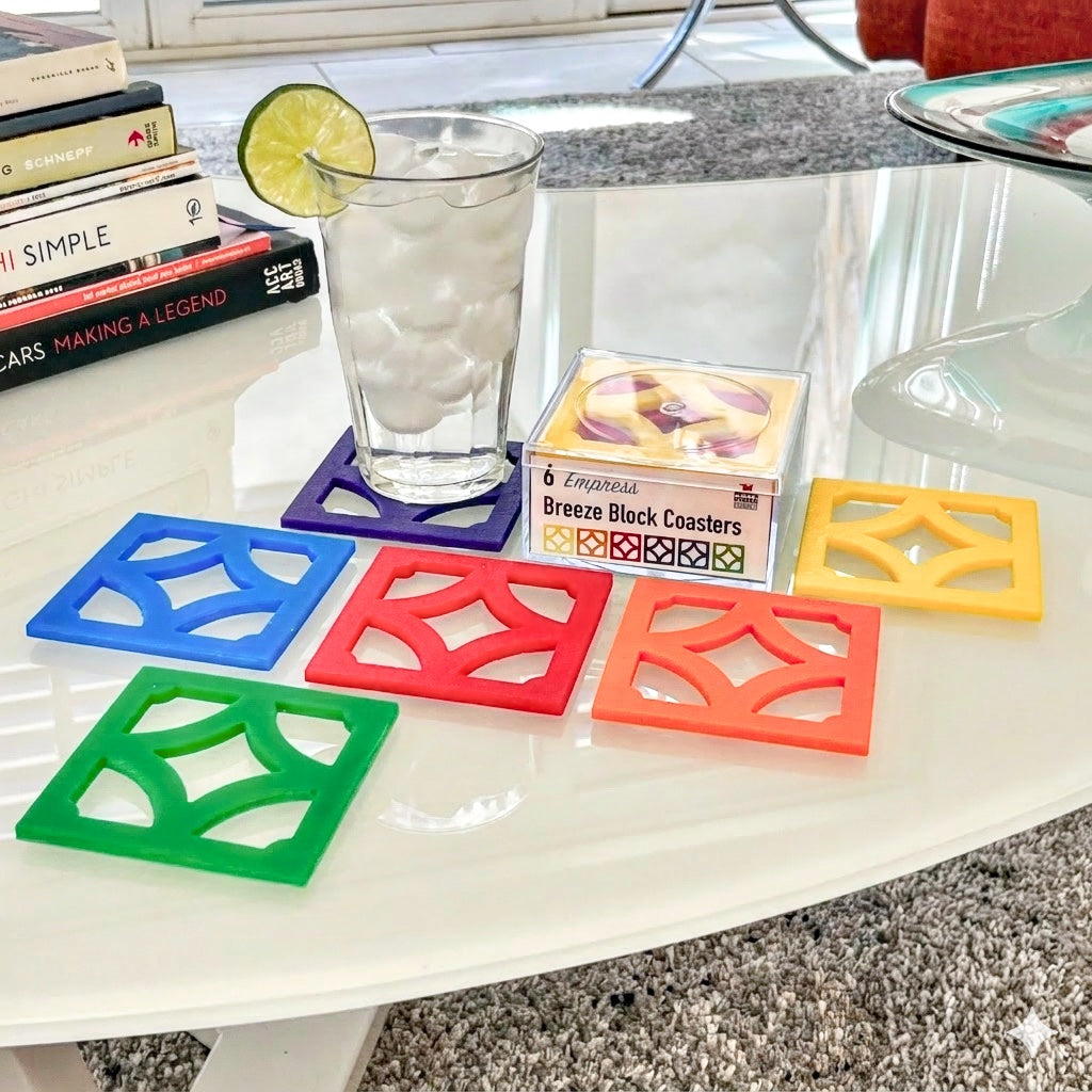Deluxe Rainbow Breeze Block Coasters 6 pack