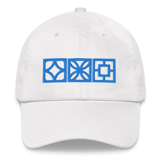 "Triple Play" Cap - Blue Blocks - Minty's Design