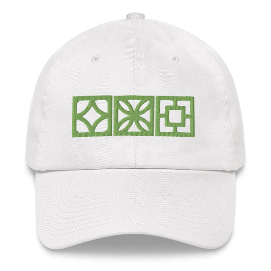 "Triple Play" Cap- Green Blocks - Minty's Design
