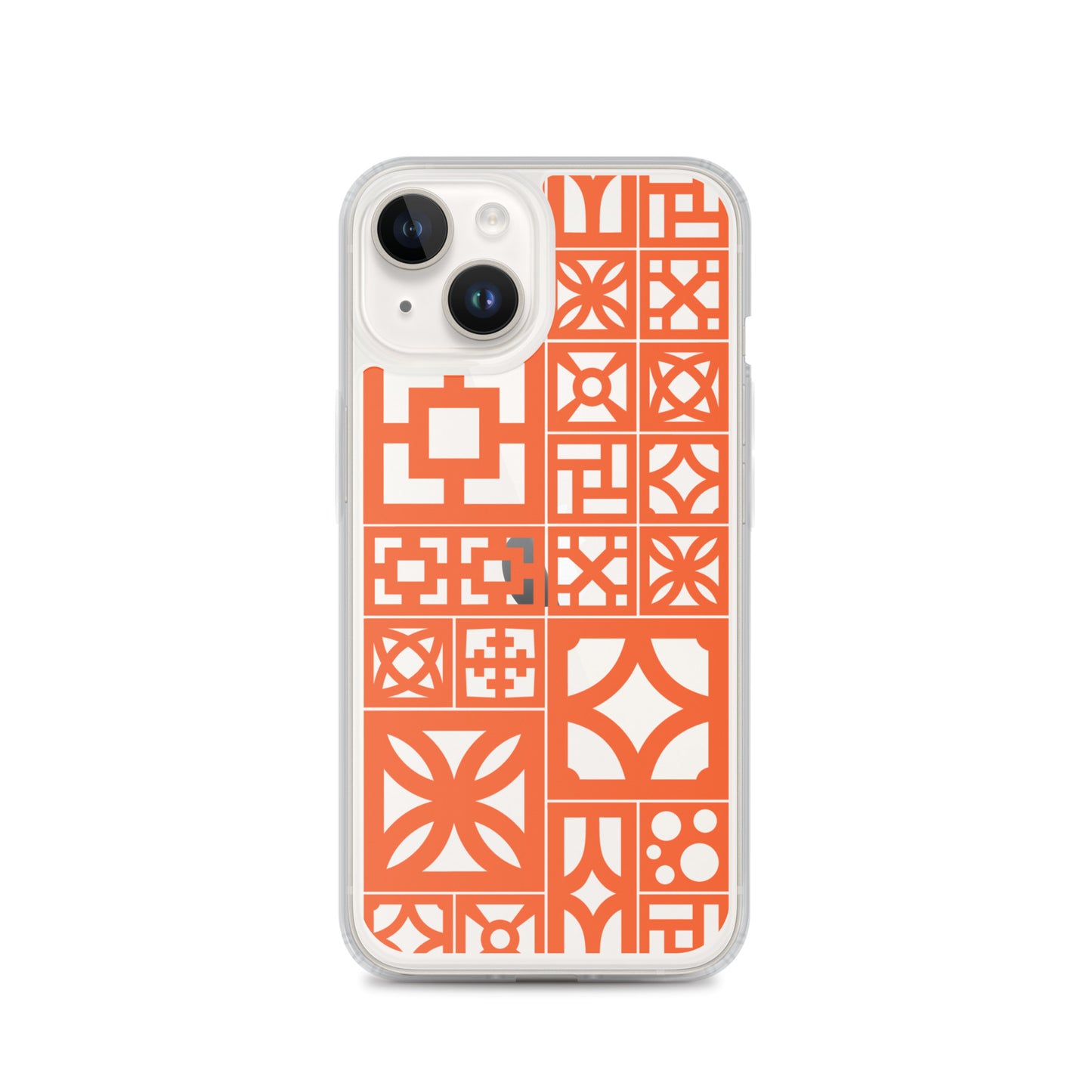 Clear iPhone Breeze Blocks "Motif" Case - Orange