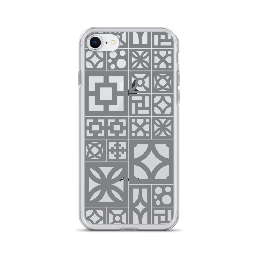 Clear iPhone Breeze Blocks "Motif" Case - Grey