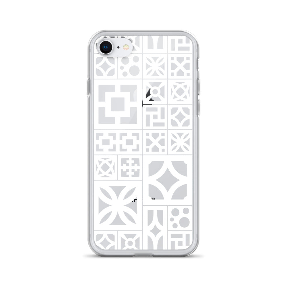 Clear iPhone Breeze Blocks "Motif" Case - White