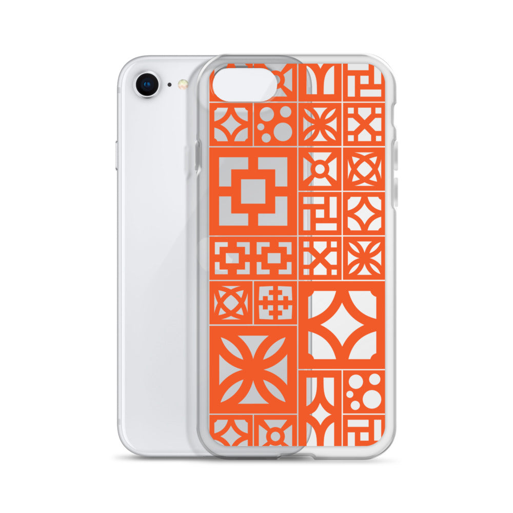 Clear iPhone Breeze Blocks "Motif" Case - Orange